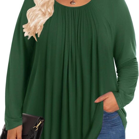 Stylish Plus Size Fall Tops - Long Sleeve, Comfortable Knit - Machine Washable - Picture 1 of 4